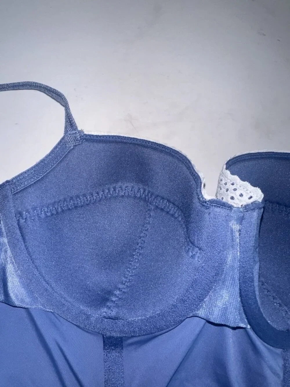 Colsie Target Denim Blue Eyelet Lace Trim Bralette Corset Bustier Top Sz S - Picture 6 of 7